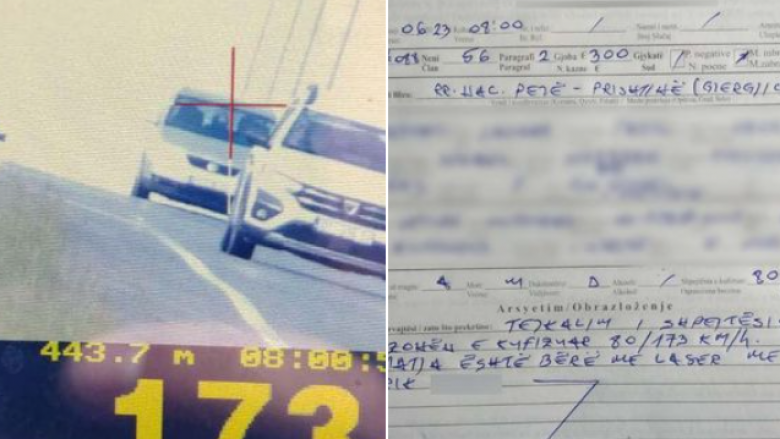 Tejkaloi dyfishin e shpejtësisë së lejuar, gjobitet shoferi në autostradën Pejë-Prishtinë