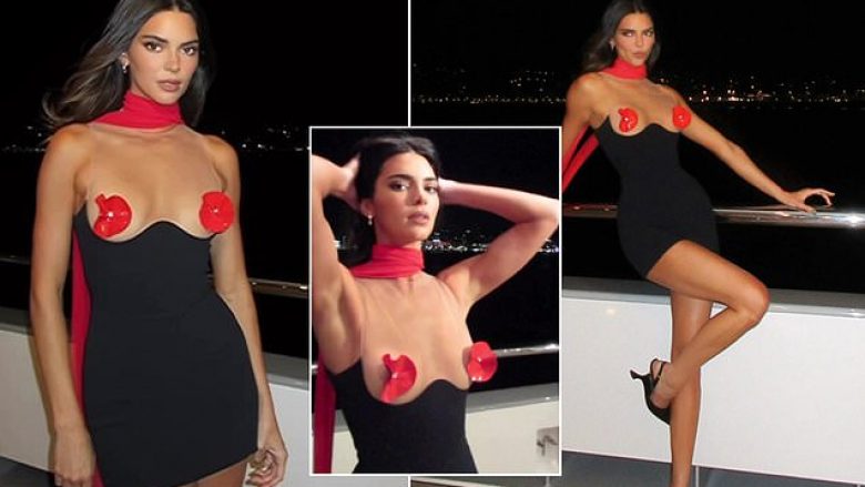 Kendall Jenner merr vëmendjen me fustanin provokues në kuvertën e jahtit në Kanë