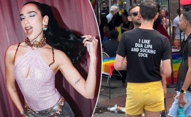 “Më pëlqen Dua Lipa dhe seksi oral”, fansi i komunitetit LGBT+ proteston me bluzë kreative në Paradën e Krenarisë