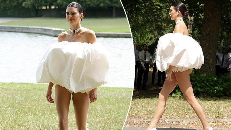Kendall Jenner shfaqet me një fustan të çuditshëm në formë reje