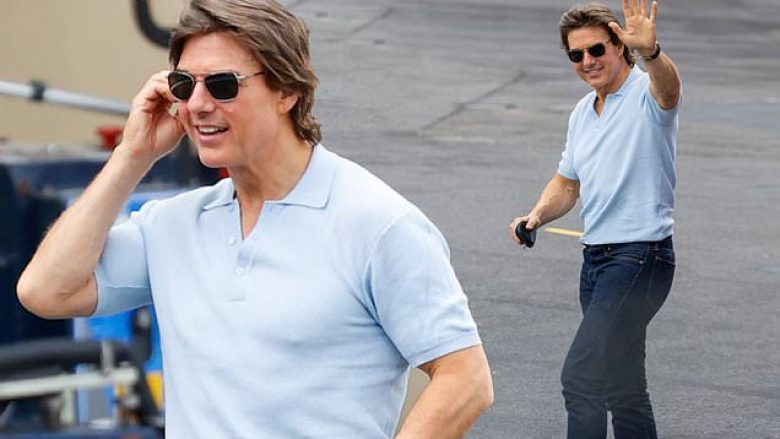 60-vjeçari Tom Cruise shfaqet në super formë, ndërsa largohet nga Londra me helikopterin e tij
