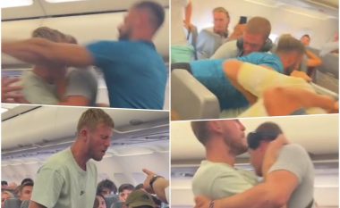 Turisti britanik tenton të hapë derën e aeroplanit që ishte nisur nga Kroacia, pasagjerët e tjerë e përplasin në dysheme
