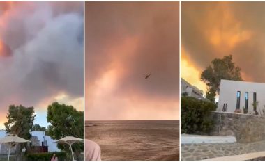Mijëra të evakuar nga zjarret në ishullin grek të Rodosit, temperaturat në fundjavë priten deri në 45 gradë Celsius