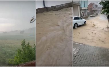 Reshje të shumta shiu në Rahovec, rrugët vërshohen nga uji
