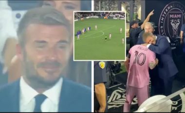 Beckham u përlot nga gëzimi pasi pa Messin teksa shënoi supergolin nga goditja e lirë