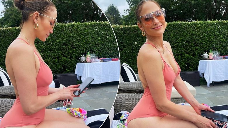 Jennifer Lopez tregon linjat e përsosura të trupit në pozat pranë pishinës