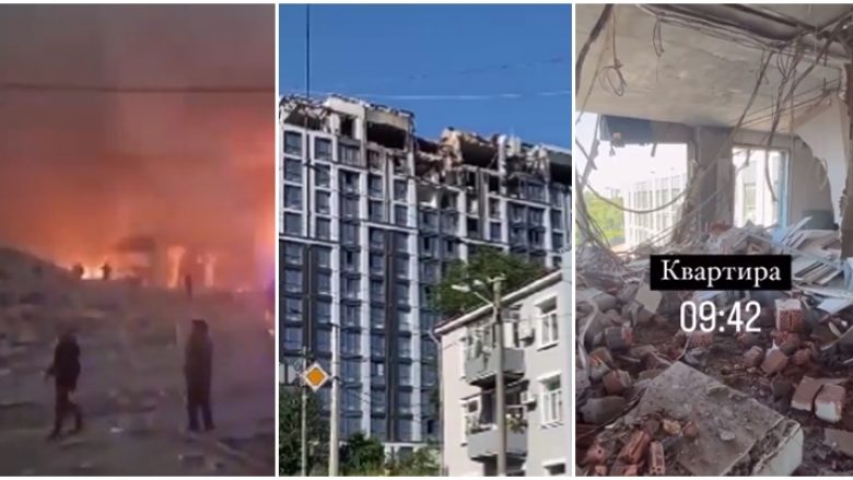 Pamje të reja të sulmit të rusëve në një apartament në Dnipro, të paktën nëntë të lënduar