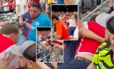 Rrahje brutale mes tifozëve të Arsenalit në humbjen nga Manchester United