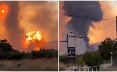 Pamjet tregojnë shpërthimin e një depoje municioni në Greqi
