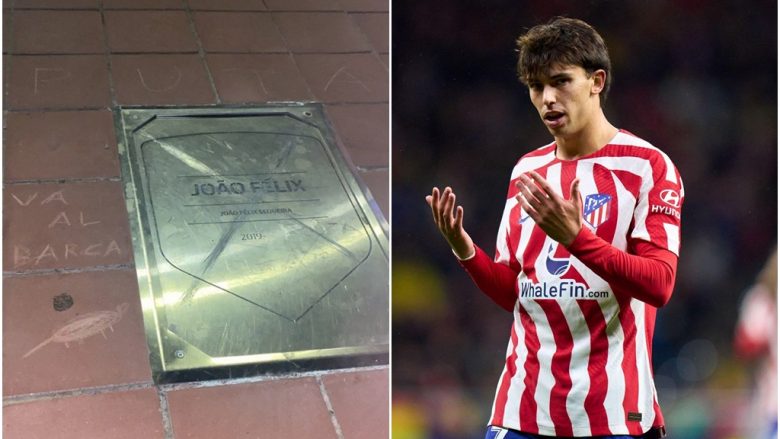Shprehu dashurinë e tij për Barcelonën – tifozët e Atletico Madridit shkatërrojnë pllakën e Felix para stadiumit