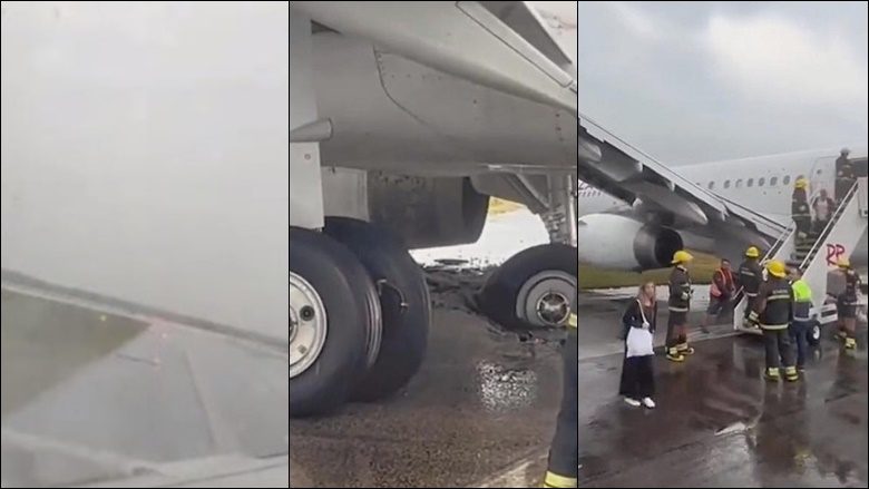 Pasagjerët të tmerruar ndërsa aeroplani rrëshqet gjatë uljes dhe përfundon jashtë pistës së aeroportit në Brazil
