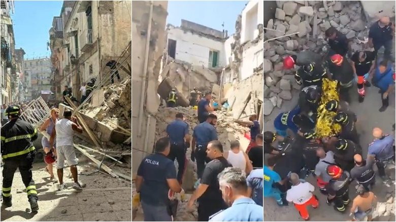Një ndërtesë trekatëshe u shemb në provincën Torre del Greco të Italisë, tre njerëz nxirren të gjallë