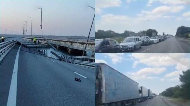 Kolona deri në 10 kilometra, rusët ikin nga Krimea pas sulmit mbi urën që lidh gadishullin e aneksuar me Rusinë