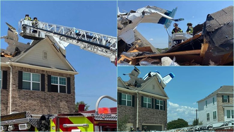Tre të lënduar pasi një aeroplan i vogël është përplasur në çatinë e një shtëpie në Teksas
