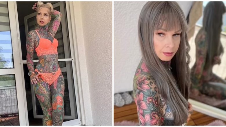 Gjyshja nga Gjermania shpenzoi 30 mijë euro për ta mbuluar trupin me tatuazhe – thotë se ndihet si “livadh i bukur”