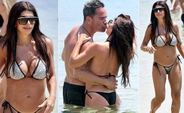 Teresa Giudice duket në top formë në moshën 51 vjeçare, ndërsa shijon një puthje plot pasion me burrin e saj në plazhin e Mykonosit
