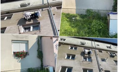 Ra nga dritarja e katit të katërt, 2-vjeçari nga Rumania i shpëton vdekjes – vigu i teshave të fqinjëve ndali rrëzimin e fuqishëm në tokë  