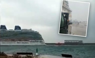 Fuqia e stuhisë në Spanjë, era e forta e largoi nga porti anijen gjigante turistike dhe e përplasi me një tanker nafte