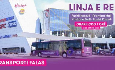 Prishtina Mall me transport pa pagesë edhe nga Fushë Kosova