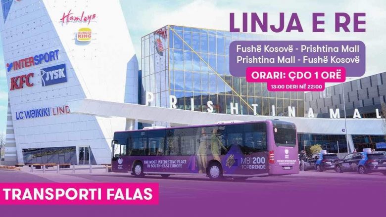 Prishtina Mall me transport pa pagesë edhe nga Fushë Kosova