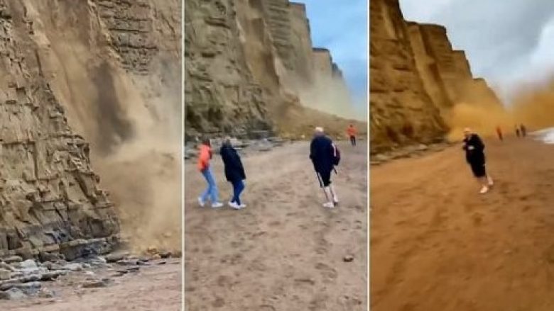 Momenti kur pushuesit britanikë mashtrojnë vdekjen ndërsa tonelatat e shkëmbit bien në plazh pak metra larg vendit ku po qëndronin