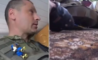 Oficeri ukrainas çmontoi minën e vendosur duke përdorur një çekiç dhe mjete të bëra vetë
