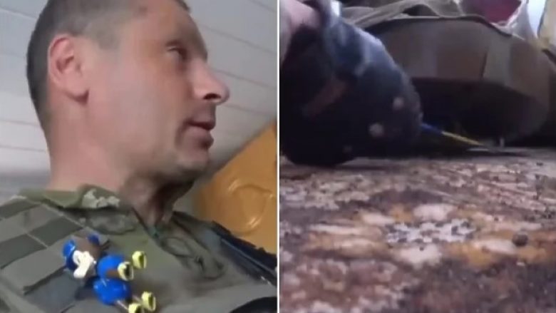 Oficeri ukrainas çmontoi minën e vendosur duke përdorur një çekiç dhe mjete të bëra vetë