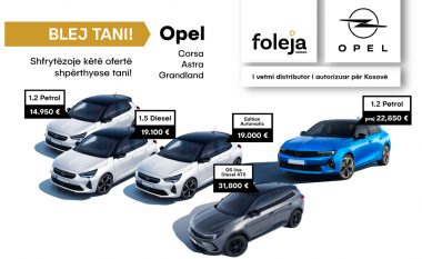 Zbritje e shkëlqyeshme në Veturat Opel te Foleja Motors!