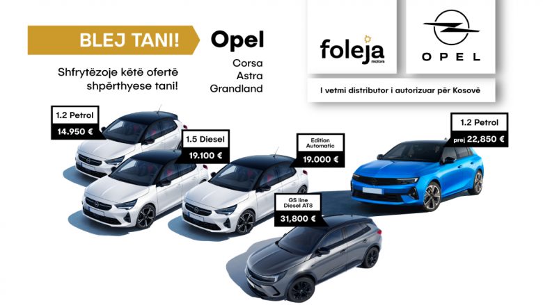 Zbritje e shkëlqyeshme në Veturat Opel te Foleja Motors!