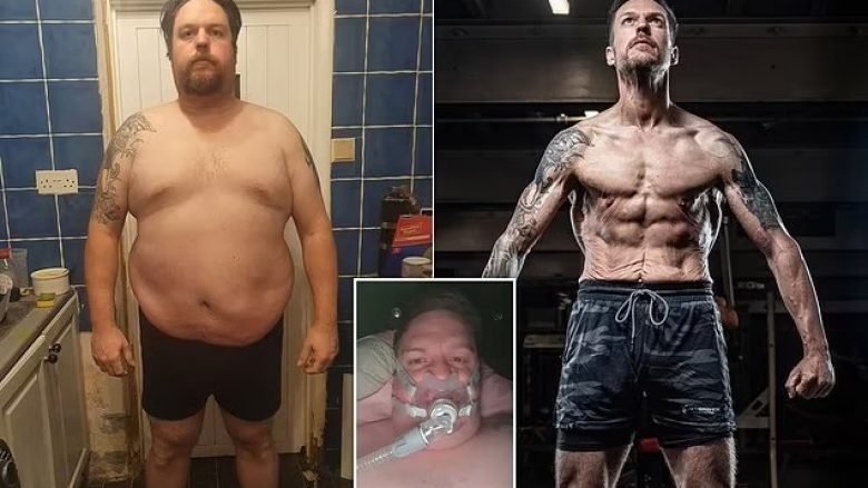 Dikur konsumonte 13 mijë kalori në ditë dhe peshonte 152 kilogramë, britaniku brenda 18 muajve arriti të transformohet