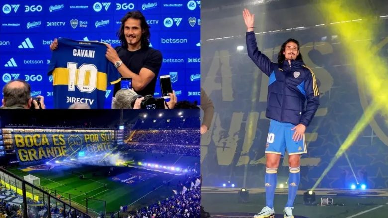 Cavani prezantohet te Boca Juniors para një numri të madh tifozësh