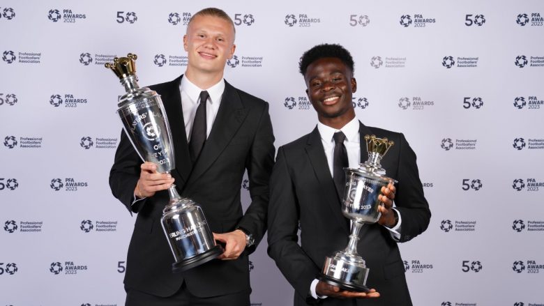 Haaland dhe Saka fitojnë çmimet e më të mirëve të vitit në Ligën Premier