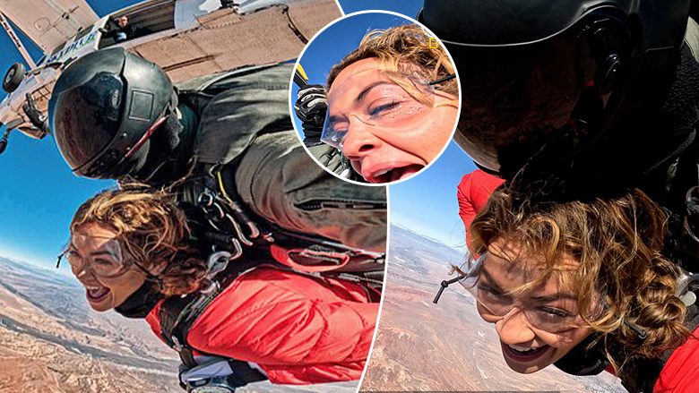 Rita Ora bërtet me të madhe ndërsa hidhet nga 4,500 metra lartësi gjatë dokumentarit të ri për ‘National Geographic’