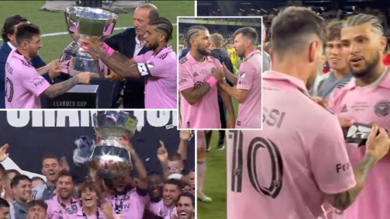 Madhështia e Messit pas fitimit të trofeut, ylli argjentinas merr duartrokitjet e të gjithëve me gjestin e bërë me ish-kapitenin e Inter Miamit