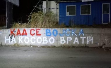 Grafiti luftënxitës “Kur ushtria të kthehet në Kosovë” edhe në Zubin Potok
