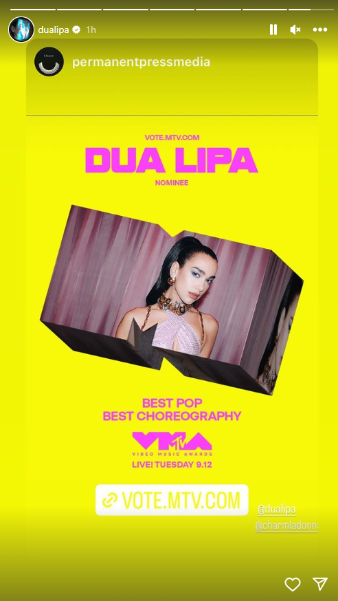Dua Lipa nominohet në dy kategori në MTV Video Music Awards 2023