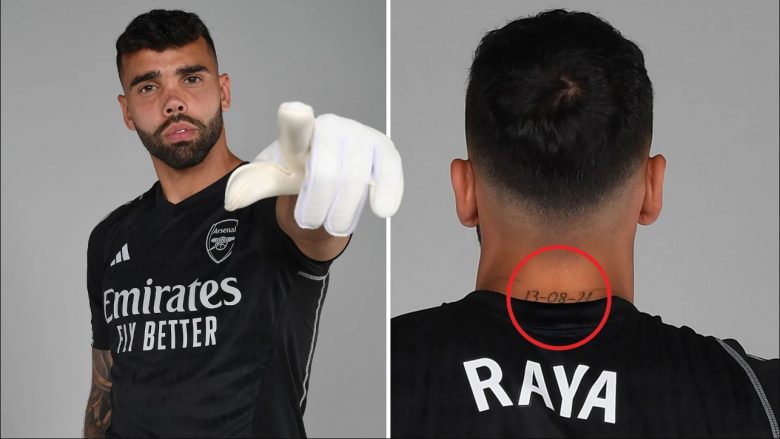 Tatuazhi special me datë i David Raya që ka një lidhje të veçantë me Arsenalin