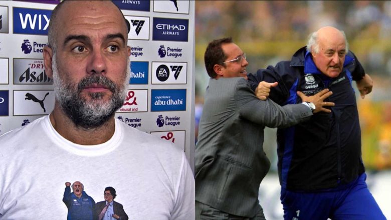 Guardiola nderoi me një bluzë që kishte veshur ish trajnerin e tij Mazzonen që ndërroi jetë