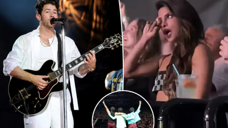 Priyanka Chopra shpërthen në lot teksa ndjek koncertin e bashkëshortit të saj Nick Jonas