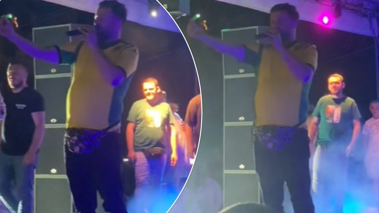 I gjuajnë me shkrepës gjatë koncertit në Drenas, MC Kresha largohet nga skena