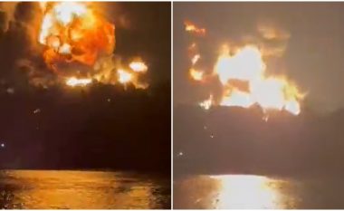 Zjarr i madh në portin ukrainas pas sulmit rus me dron
