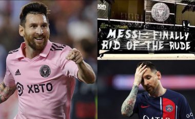 Messi nuk është “i sigurt” as në Amerikë nga tifozët e PSG-së, ata vendosen një mesazh ofendues para stadiumit