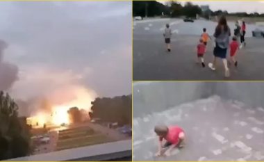 Momenti kur fëmijët e tmerruar bërtisnin ndërsa raketat ruse u hodhën afër një parku në Ukrainë