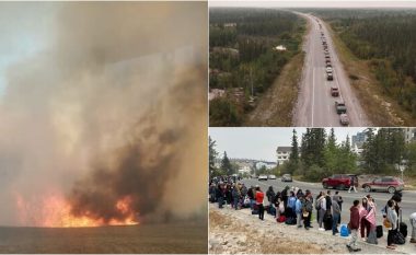Një qytet i tërë është evakuuar në Kanada, ndërsa ekipet e zjarrfikësve po luftonin për të mbajtur nën kontroll një zjarr të madh