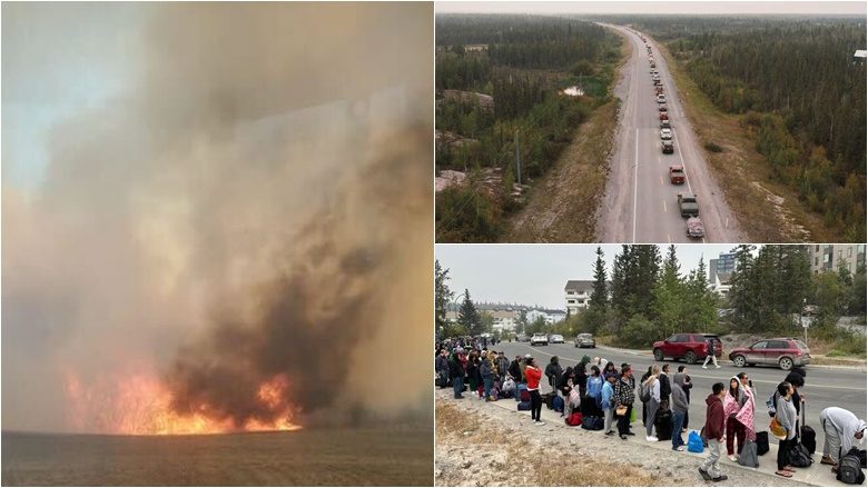Një qytet i tërë është evakuuar në Kanada, ndërsa ekipet e zjarrfikësve po luftonin për të mbajtur nën kontroll një zjarr të madh