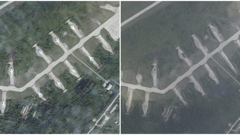 Imazhet satelitore tregojnë pasojat e sulmit në bazën ajrore ruse