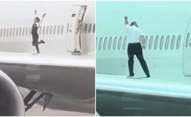 Tre punonjës të një linje ajrore zvicerane u kapën duke pozuar për fotografi në krahun e aeroplanit