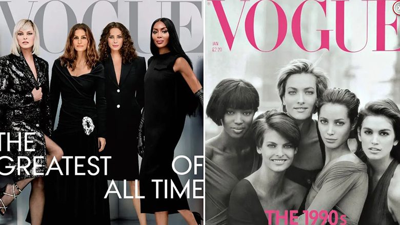 Cindy Crawford, Naomi Campbell dhe të tjera, rikrijojnë kopertinën ikonë të Vogue 30 vjet më vonë