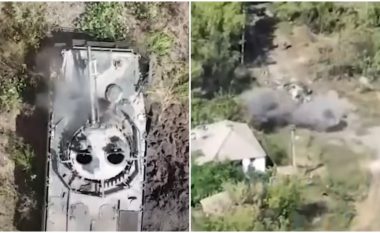 Ukrainasit shkatërrojnë tankun rus duke e qëlluar saktë me granatë