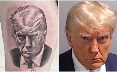 Amerikani bën tatuazh në krahun e tij imazhin e Trumpit nga dosja policore